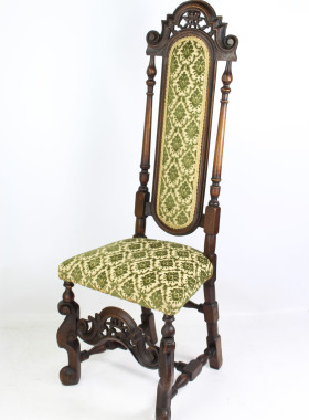 Pair Antique Victorian Carolean Style Chairs
