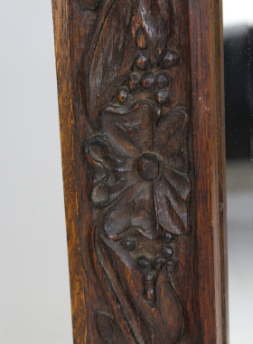 Arts Crafts Carved Oak Mirror