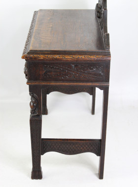 Victorian Gothic Oak Hall Table