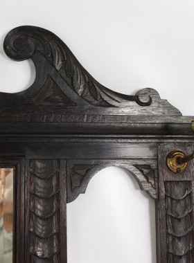 Victorian Gothic Hall Mirror with Hooks