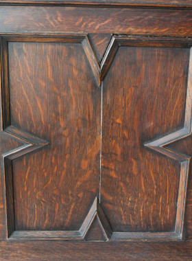 Edwardian Gothic Oak Double Bed