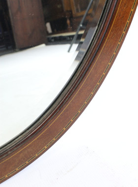 Edwardian Mahogany Oval Mirror