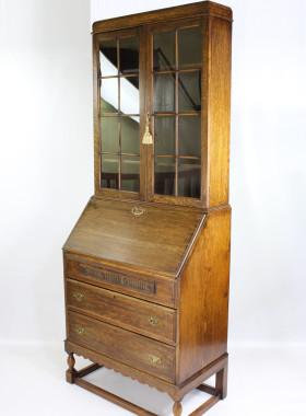 Small Oak Bureau Bookcase