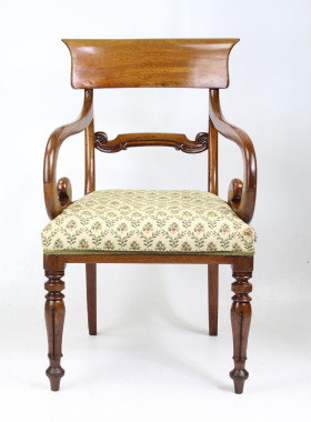 Victorian Scroll Arm Mahogany Desk Chair