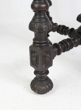 Victorian Carved Oak Octagonal Table by Edwards and Roberts