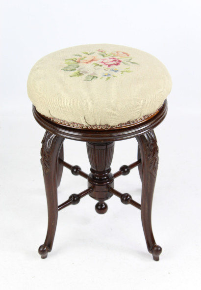 Victorian Rise And Fall Piano Stool