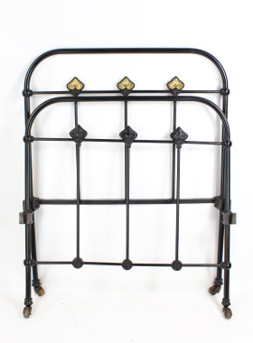 Antique Victorian Iron and Brass Single Bed