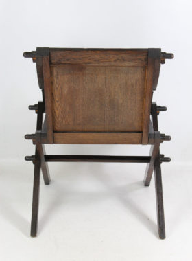 Pair Antique Oak Glastonbury Chairs