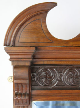 Large Victorian Walnut Overmantle Mirror