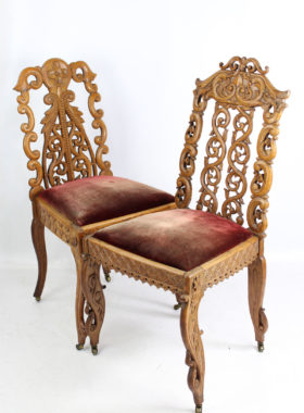 Antique Carved Oak Chairs