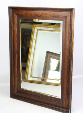 Large Edwardian Oak Mirror