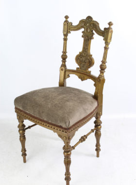 Small Pair Antique Gilt Bedroom Chairs