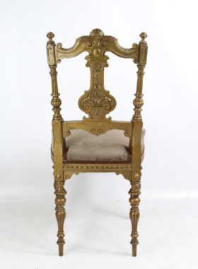 Small Pair Antique Gilt Bedroom Chairs