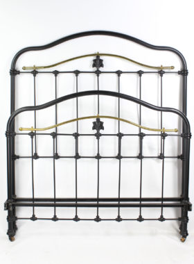 Antique Victorian Iron and Brass Bed