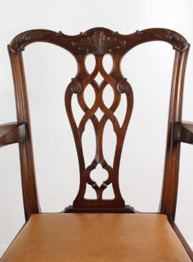 Edwardian Mahogany Chippendale Desk Chair