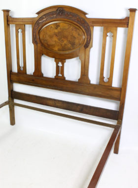 Antique Victorian Walnut Arts & Crafts Double Bed