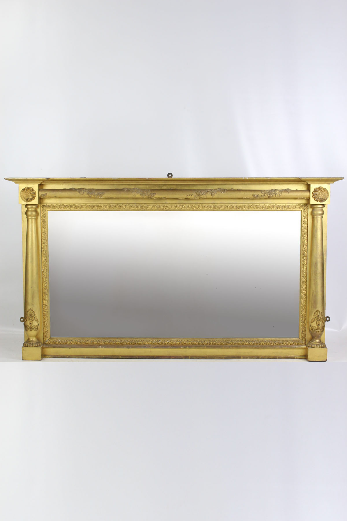 Large Antique Regency Gilt Overmantle, Antique Brass Mantle Mirror