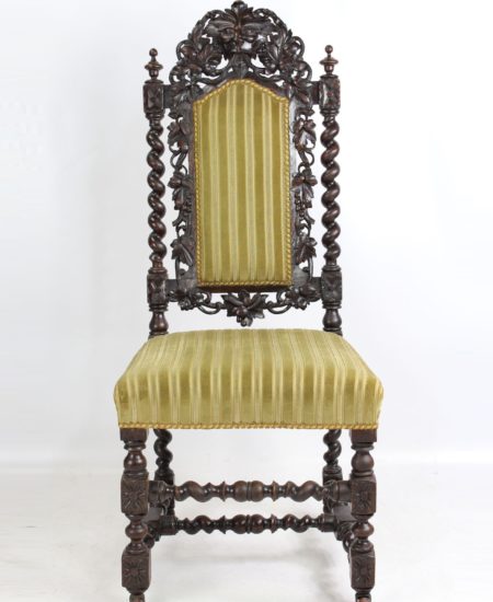 Antique Victorian Oak Gothic Revival Chair
