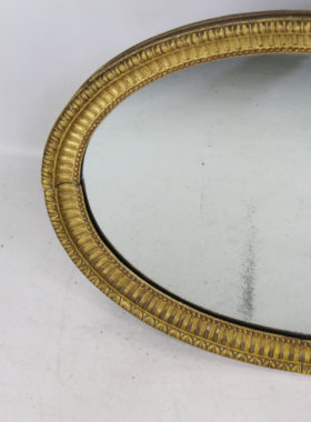 19th Century Oval Giltwood Mirror