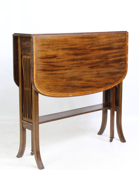Antique Edwardian Mahogany Inlaid Sutherland Table