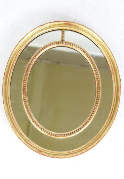 Antique Gilt Sectional Oval Wall Mirror