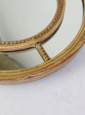 Antique Gilt Sectional Oval Wall Mirror
