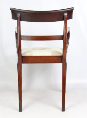 Pair Victorian Mahogany Open Armchairs