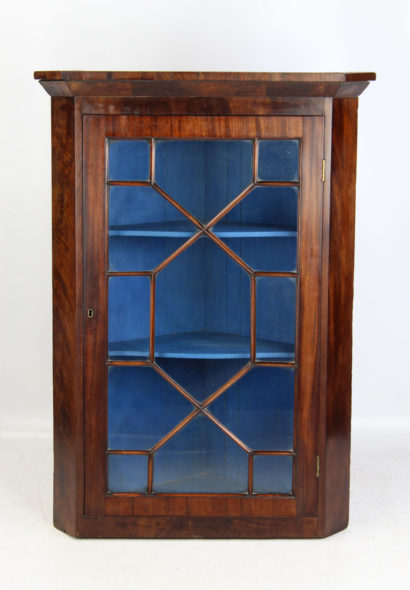 Antique Glazed Corner Cupboard
