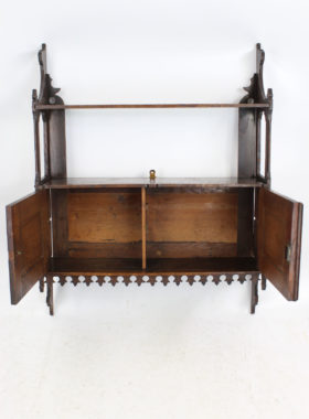 Victorian Gothic Revival Oak Hanging Cabinet