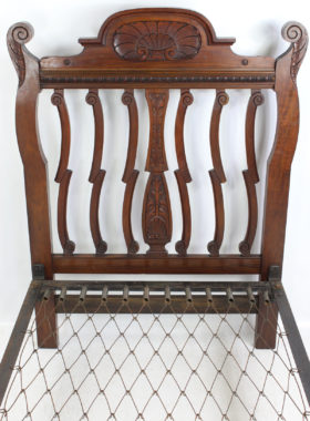 Antique Victorian Walnut Single Bed
