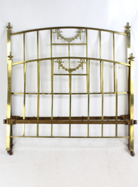Antique Edwardian Brass Double Bed