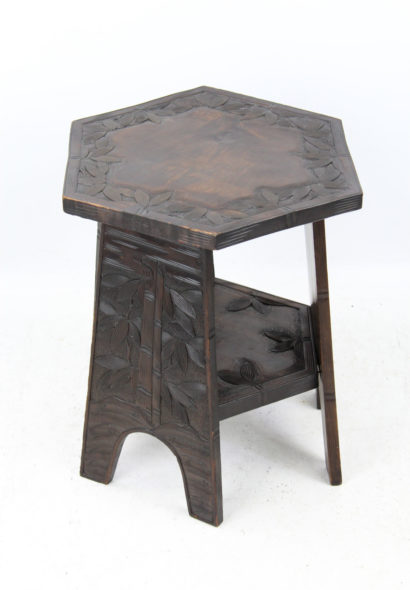 Small Carved Arts Crafts Coffee Table