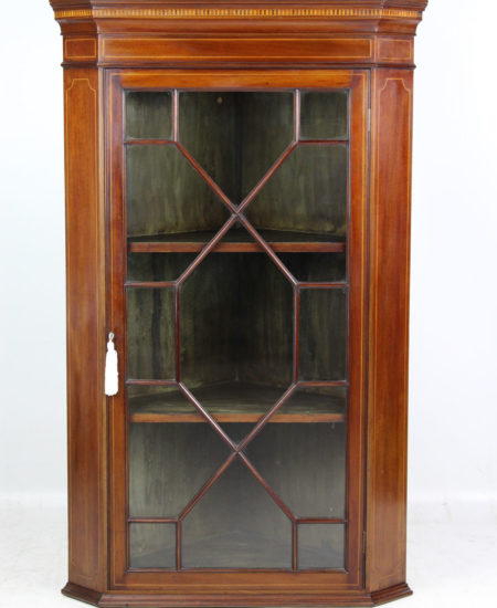 Edwardian Mahogany Glazed Corner Cabinet
