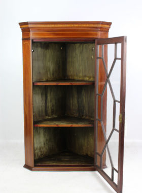 Edwardian Mahogany Glazed Corner Cabinet