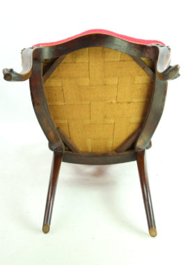 Craved Walnut Victorian Balloon Back Chair