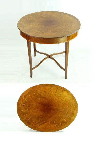 Edwardian Inlaid Mahogany Oval Side Table