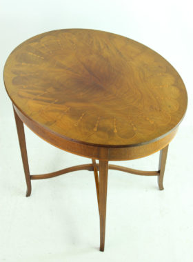 Oval Edwardian Mahogany Inlaid Table
