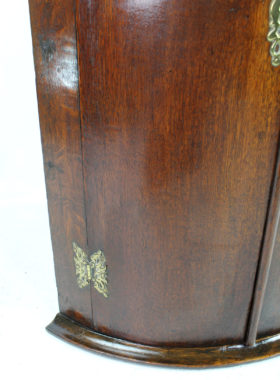 Small Georgian Oak Bow Front Corner Cupboard