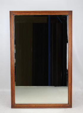 Edwardian Oak Shop Fitting Mirror