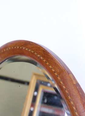 Edwardian Oval Mahogany Inlaid Mirror