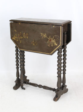 Small Victorian Chinoiserie Drop Leaf Table
