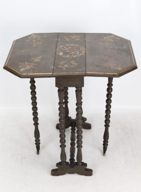 Small Victorian Chinoiserie Drop Leaf Table