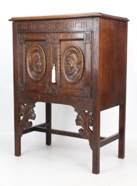 Victorian Carved Oak Cabinet