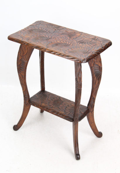 Arts and Crafts Carved Side Table