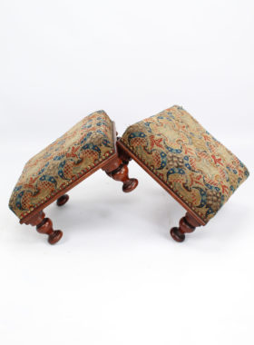 Pair Victorian Mahogany Footstools