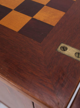Edwardian Mahogany Inlaid Chess Top Table