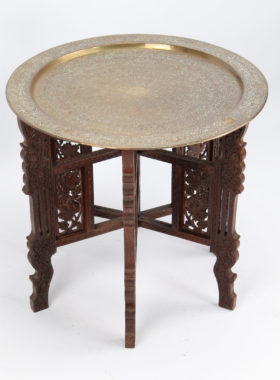 Indian Brass Top Coffee Table