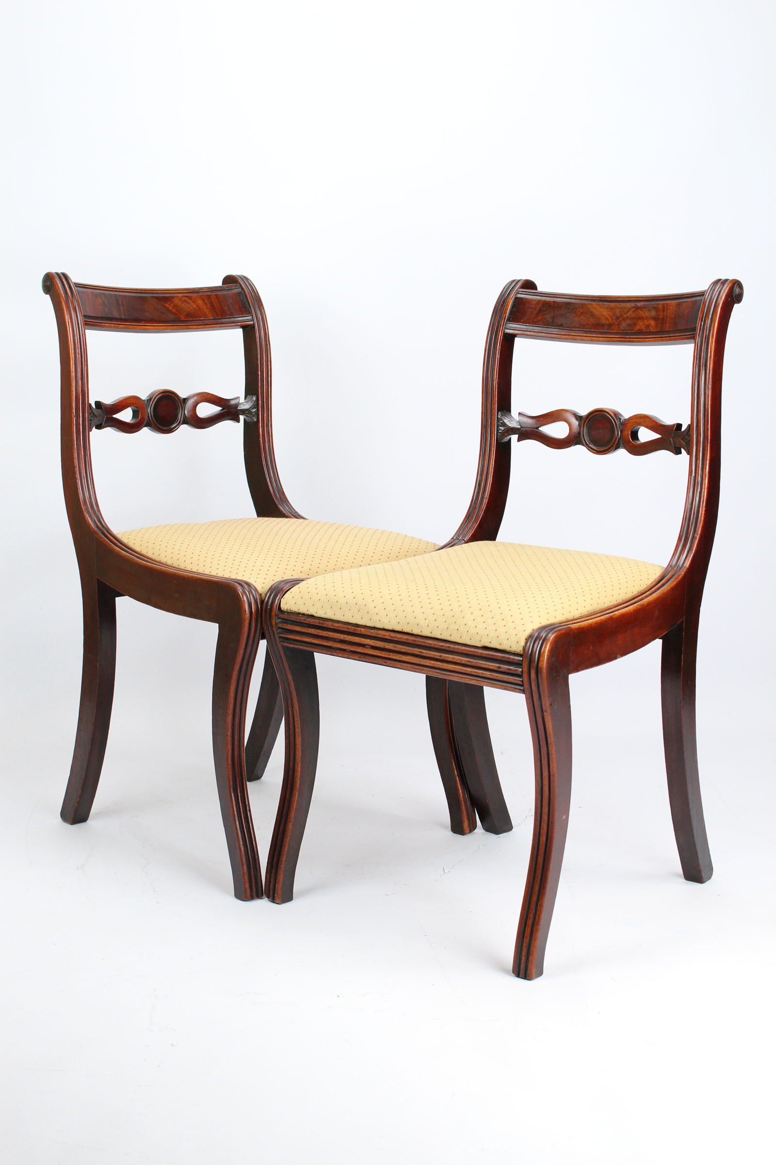 Pair Antique Regency Mahogany Side Chairs