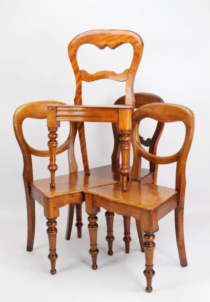 Harlequin Set 4 Victorian Kitchen Chairs