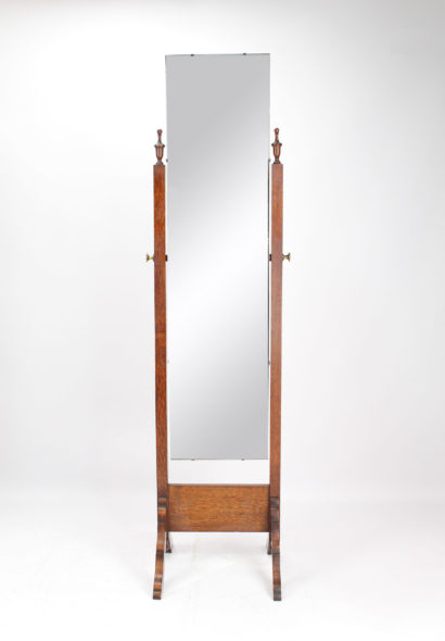 1920s Oak Cheval Mirror